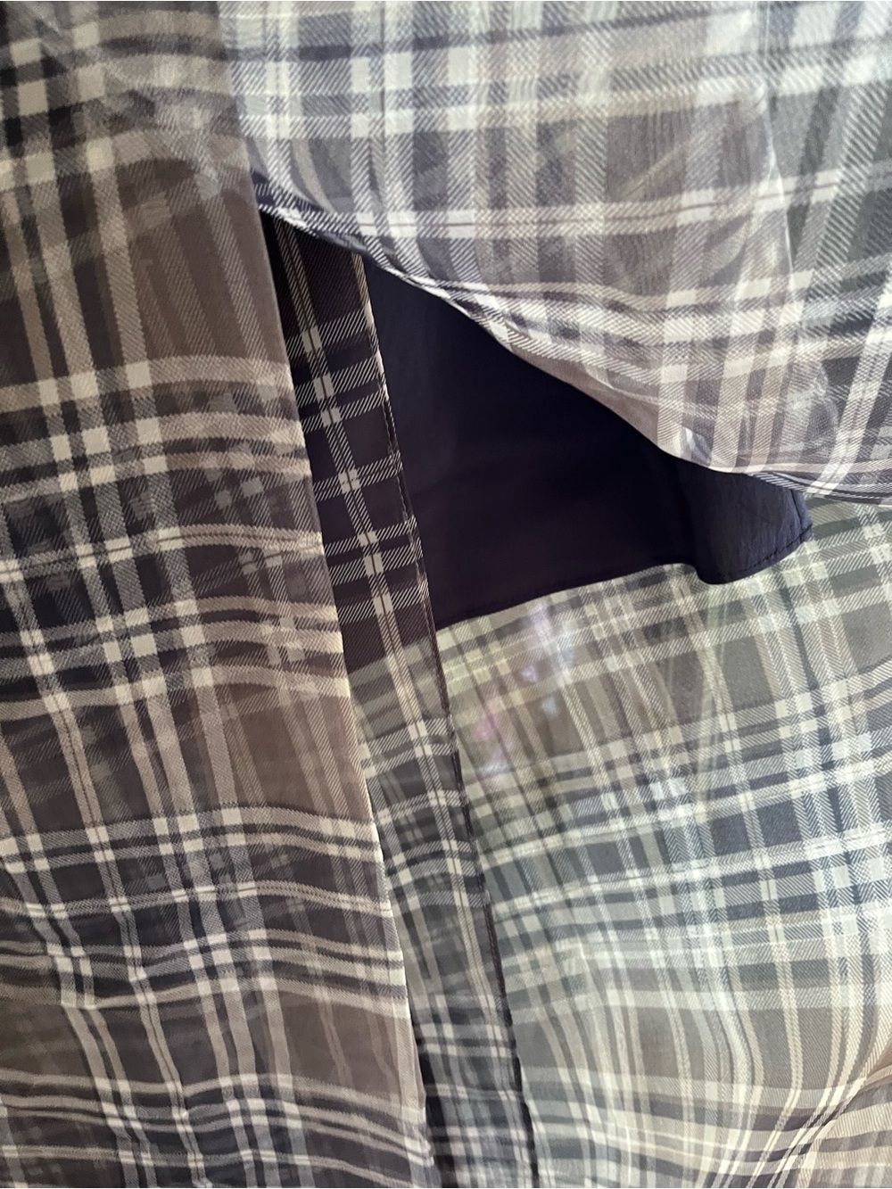 Vintage Brunello Cucinelli A -Line Midi Skirt in Black, Brown & white plaid - Picture 6 of 7
